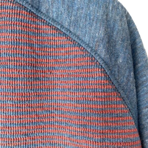 Fish Hippie 1/4 Quarter Zip Pullover Shirt Blue Pink Stripe Mens size XXL - Picture 3 of 8